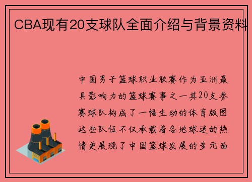 CBA现有20支球队全面介绍与背景资料